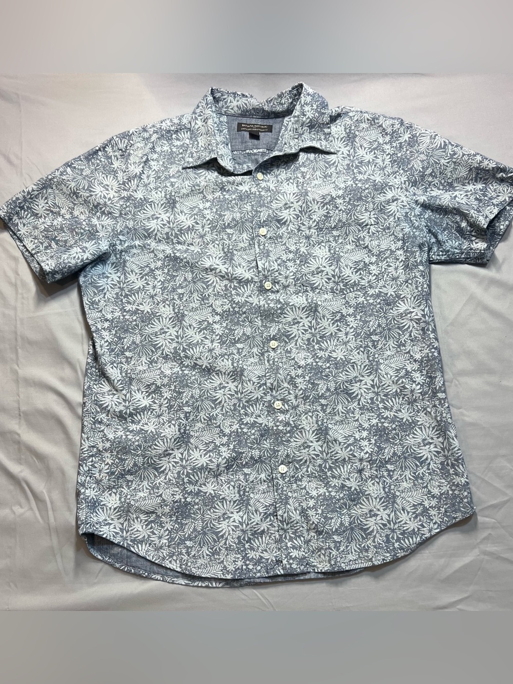 Banana Republic Men's Linen Cotton Short Sleeve Excellent Condition #001